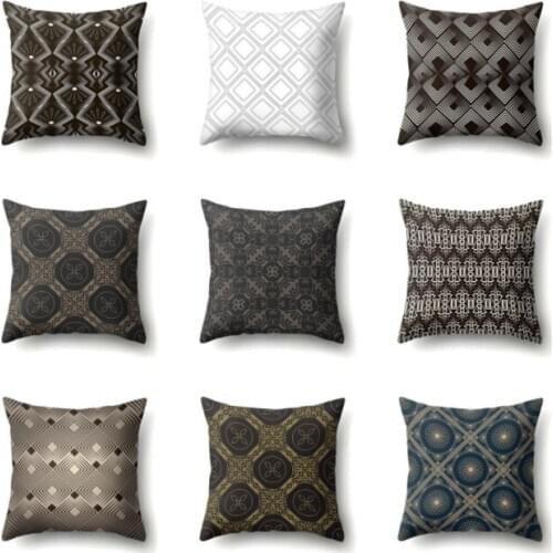 Black and White Geometric Decorative Pillowcases Polyester Throw Pillow Case Striped Geometric Pillowcase