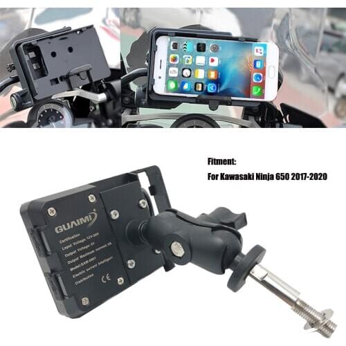 For Kawasaki Ninja 650 Ninja650 2017 2018 2019 2020 Motorcycle USB Charger Mobile Phone Holder 4.0 to 6.3 inches GPS Navigation