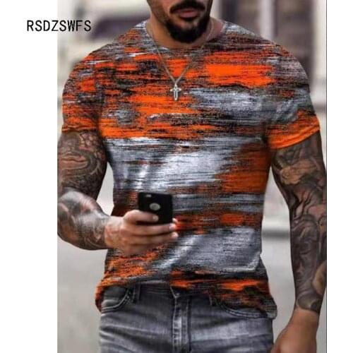 New Oversize Men T Shirt Mosaic Print Fashion T Shirt Men Tops Tees Summer Short Sleeve Casual Loose T Shirts For Male Clothing