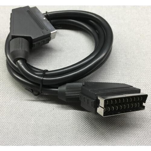 1.5M EU Version Male to Male Nickle Plated Scart Cable 21-pin TV DVD VCR Audio Video Lead Cables