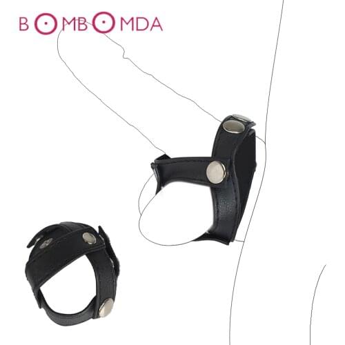 Sex Penis Rings Adjustable Leather Cock Rings Dildo Penis Extender BDSM Bondage Ring Adult Sex Toys For Men Chastity Cage Device