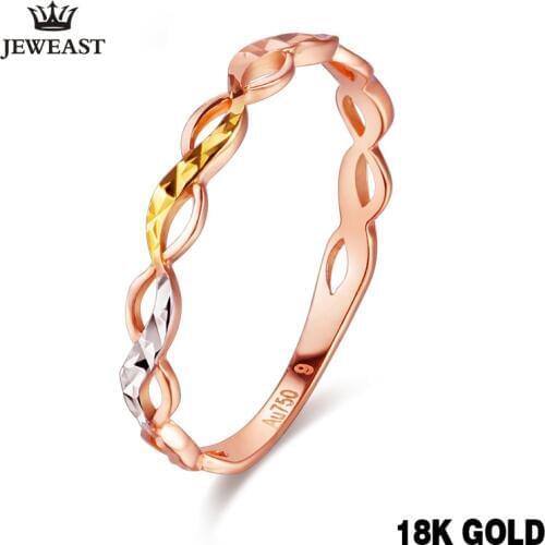 18k Gold Ring New Flower Design Fashion Hot Selling For Women Girl Miss Mother Gift Pure Real 750 Solid 2020drop shipping