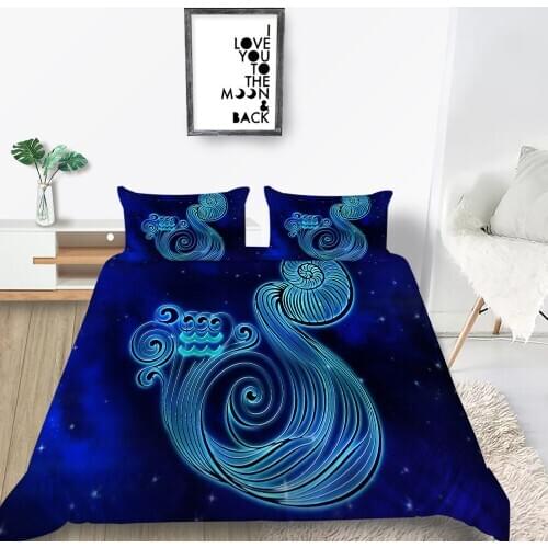 Constellation Bedding Set Aquarius Creative Fashion 3D Duvet Cover King Queen Twin Full Single Double Unique Design Bed Set