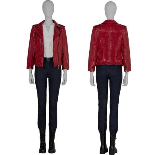 Adult Women Games Resident Infinite Darkness Cosplay Costume Claire Redfield Role-playing Red Clothing Halloween Party Outfit