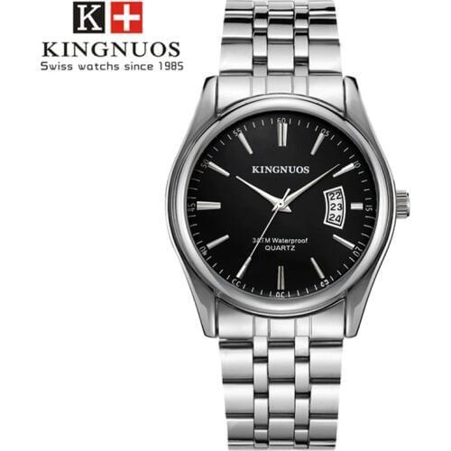 Relogio Masculino Man Watch 2019 Kingnuos Brand Business Wrist Watch Steel Waterproof Quartz-watch Male Clock Date Mens Watches