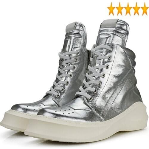 New Fashion Zipper Lace 2021 Up Winter Motorcycle Boots Men Round Toe Male Casual Shoes Biker Genuine Leather Mid Heel Block