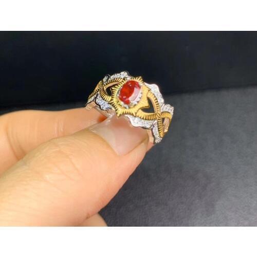 Man silver ring 925 sterling silver natural gem emerald ring gold plated luxury character boy hundred birthday gift 925 silver