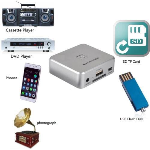Music Digitizer, Analog audio to digital recorder, record analog music to digital to usb flash disk or SD Card, no pc need