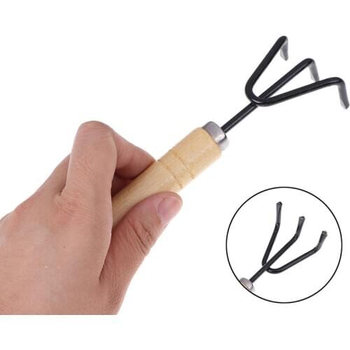 3Pcs Mini Wooden Handle Shovel Rake Spade Bonsai Tools Set Garden Tool Sets