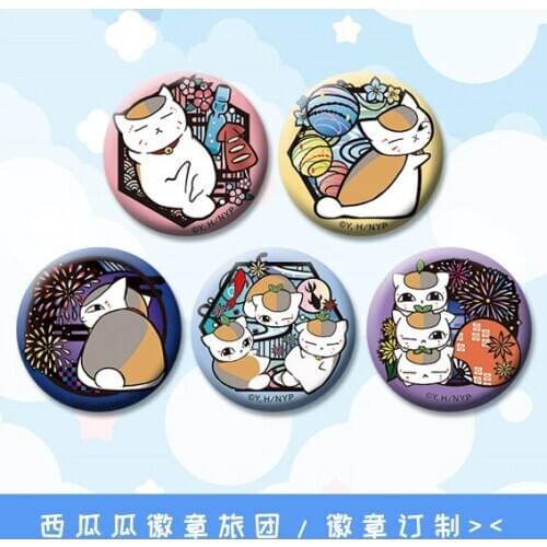 Natsume yuujinchou Madara Neko Sensei Cute Cat Iron Badges Anime Fans Brooch