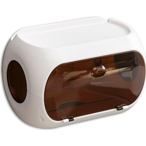 Wall Mounted Toilet Paper Holder Waterproof Tissue Paper Storage Box Punch Free Bathroom Paper Storage Rack