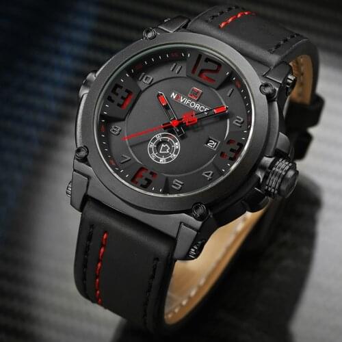 NAVIFORCE Brand Top Luxury Watch Men Date Display Watch Fashion Casual Leather Clock Waterproof Wrist Watch Relogio Masculino