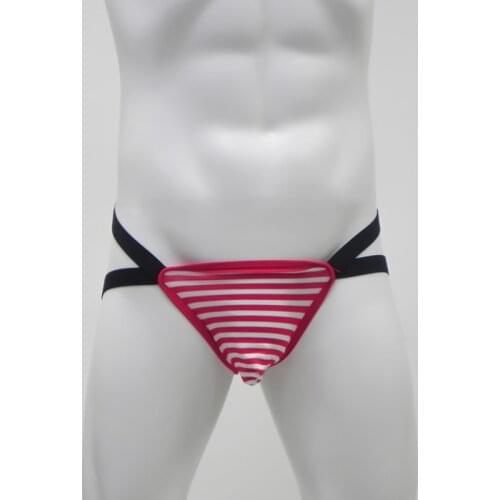 New 2018 Men Backless Underwear Striped Jockstrap Thongs G Strings Sexy T-Back Underpants Erotic Lingerie Bottoms Shorts Briefs