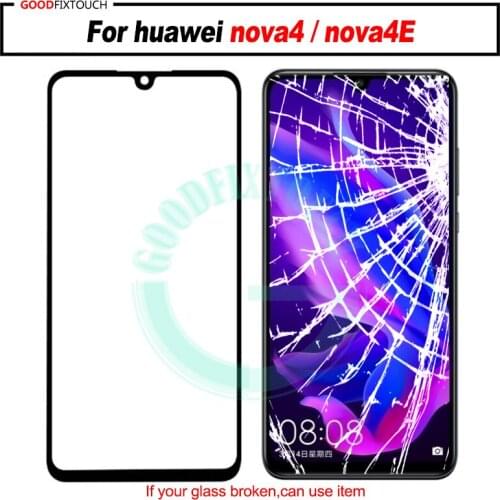 For huawei Nova4 Front Glass Touch Screen Top Lens LCD Outer Panel Repair For nova 4 nova4E glass + OCA Glue
