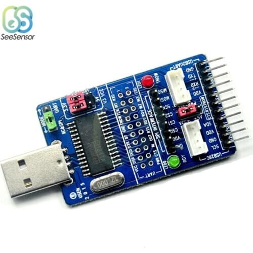 CH341A USB to SPI I2C IIC UART TTL ISP Serial Adapter Module EPP/MEM Converter For Serial Brush Debugging RS232 RS485 3.3V 5V