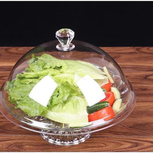 Highly Transparent Acrylic Food Cover PC Snack Display Domes Lid for Cake Fresh Dish Fruit Dessert