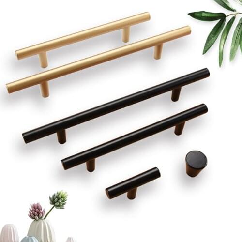 Straight Stainless Steel Cabinet Handle Straight Cupboard Pulls Brushed Gold and Black Door Handle Kitchen hardware
