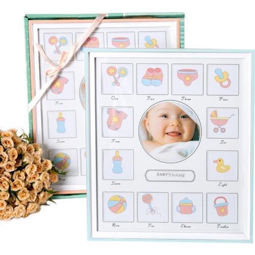 Baby Growth Record Picture Frame Kid Memorial Wooden Classic Picture Frames For Household Office Desktop Wall Decor