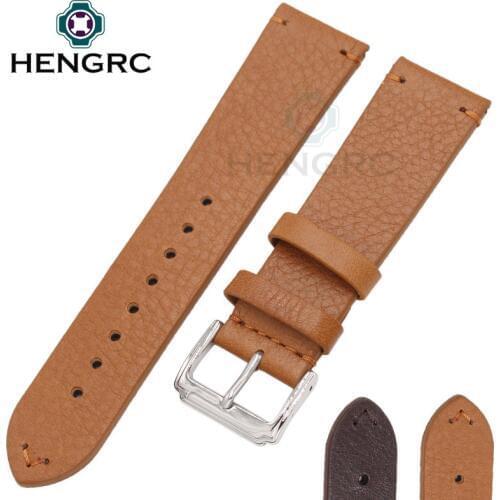 Wholesale 10pcs/set 18 20 22mm Watchbands Hot Sell Women Genuine Cowhide Leather Handmade Watch Band Strap Belt Silver Buckle