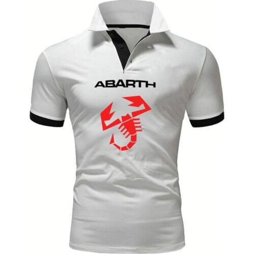 Casual Mens POLO shirt Abarth car logo printing POLO shirt Summer Solid color high quality Pure cotton Mens short sleeve