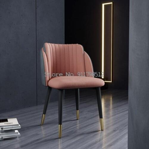 Nordic light luxury dining chair modern minimalist dining table chair home restaurant backrest stool bedroom fabric makeup dress