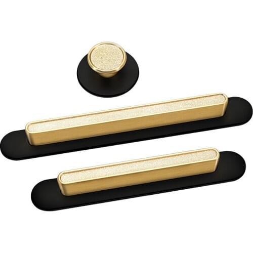 Modern simple Gold+Black Round base Cabinet Knobs Zinc Alloy Kitchen Door Handles Drawer Cupboard Handle for Furniture Hardware