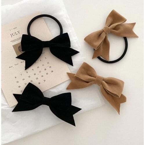 1Pcs Hair Ring 1 pcs Hairpin Velvet Bow Hair Clips Red Spring Hairpins Hair Rope Bow Vintage Black Wine Luxury 1PC Tie Hair