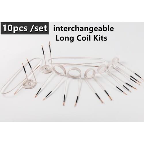 10PCS /SET 8 Pieces Coil Kits Inductor And 2 Wire For 1000W Induction Heater Mini Magnetic Heater DIY Heat Accessorie