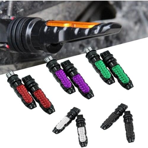 2PCS Universal Aluminum Motorcycle Rear Passenger Foot Pegs Pedals Foot Rest Scooter Foot-Peg Motorbike Pedal Modification