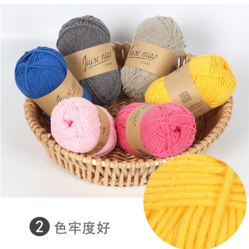5 Pieces 4 Strands Milk Cotton Handmade DIY Knitting Yarn Cotton Wool Doll Baby Line Yarn for Knitting Wool Yarn
