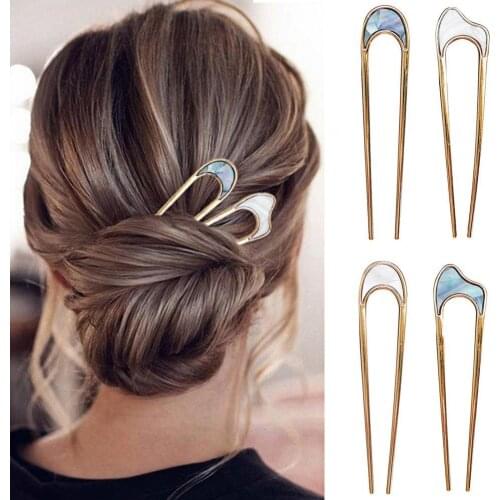 50% Dropshipping!!U Shape Hair Stick Retro Alloy Arc Shape Women Hair Fork Hair Accessories