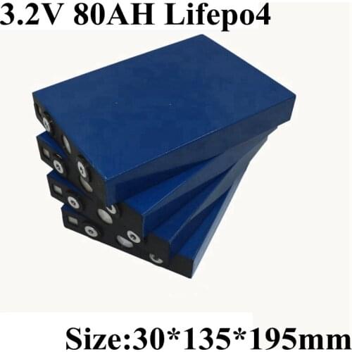 2pcs 3.2v High Capacity Lifepo4 Battery Cell 3.2v 80Ah Original Brand Battery for Ev Pack Diy Solar Lights Motor Electric Bike