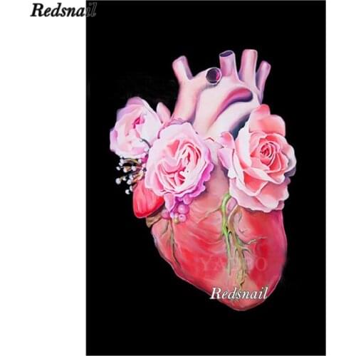 Full Square Round Drill 5D DIY Diamond Painting Heart Human Organs Medical Anatomy Embroidery Cross Stitch 5D Home Decor EE330