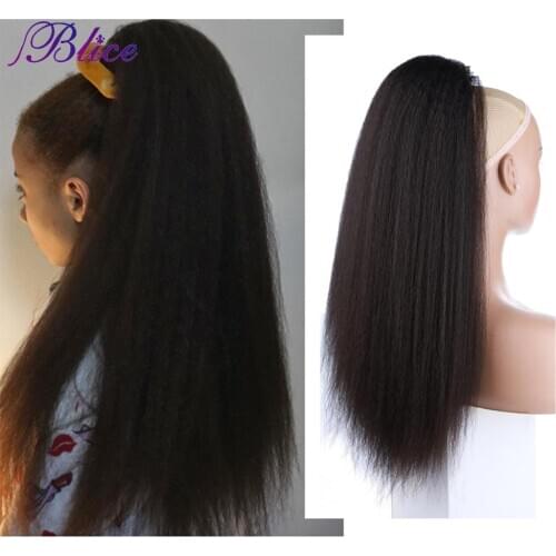 Blice Synthetic 18-24 inch Kinky Straight Heat Resistant Hair Ponytail Extensions With Two Plastic Combs All Colors Available