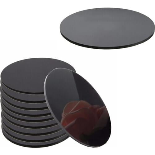Black 3mm Acrylic Plastic Circular Plate Laser Cutting Round Mirror Diameter: 100mm