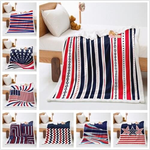 Red White Strip Print Sherpa Blanket Fleece Throw Blanket Kids Girls Boys Fresh Nature Fuzzy Blanket for Kids Boys Girls