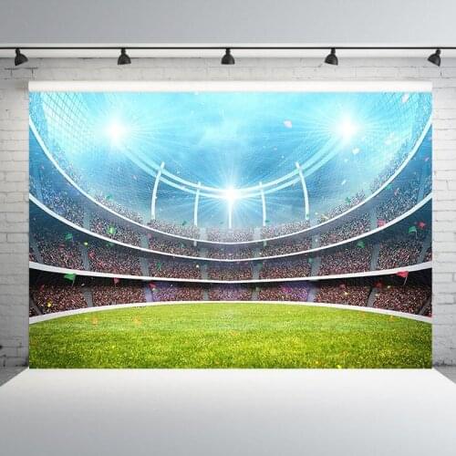 Photography Background Stadium Football Field Backdrop Customized Baby Birthday Party Decorations Backdrops for Photo Studio