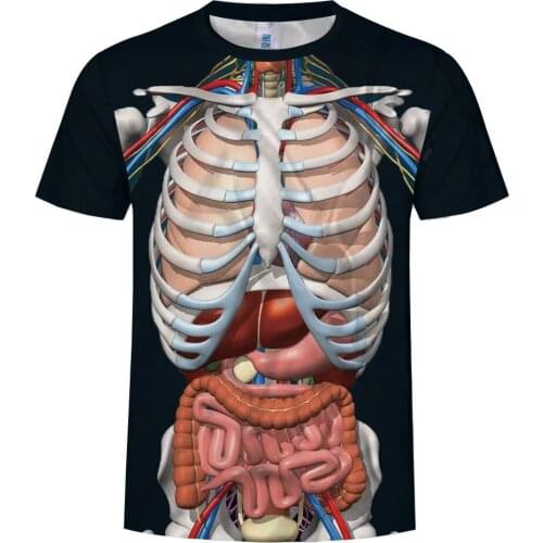 2021 summer funny open service six pack abdominal muscle tattoo T-shirt 3D printing short-sleeved muscle shirt stranger things s