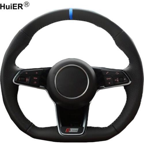 HuiER Hand Sewing Car Steering Wheel Cover For Audi TT 2016 2017 2018 Braid on the Steering-Wheel Interior Accessories Parts