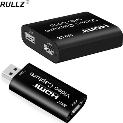 USB 2.0 Mini 4K 1080p HD HDMI Video Capture Card Microphone In Audio Loop Out for Youtube Live Streaming Plate Game Record Box