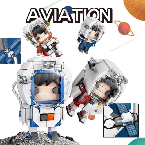 Brickheadz Space Rocket Shuttle model building blocks International Space Station Figures Spaceship astronaut creator plane kits