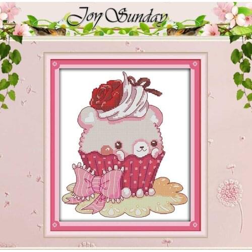 The little bear cake Patterns Counted Cross Stitch 11CT 14CT Cross Stitch Set Wholesale Cross-stitch Kit Embroidery Needlework