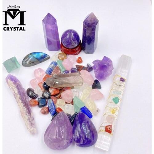 Natural Crystal Column Point Healing Quartz Stone Magic Wand Chakra Stone Collection Reiki Gemstone Crafts With Gifts Box