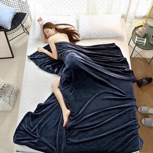 150x200cm Solid Coral Fleece Blanket Super Soft Velvet Throw Fuzzy Bed Blanket Warm Lightweight Microfiber Quilt