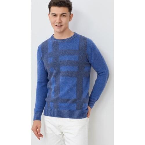 Autumn and winter double-strand thick cashmere sweater mens 100 pure cashmere sweater round neck cashmere sweater pullover swea