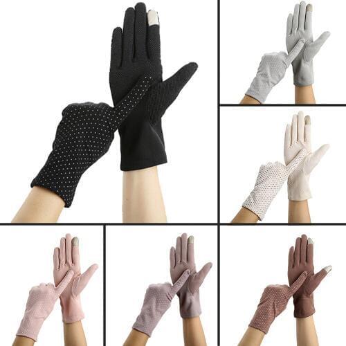 Touch Fashion Drive Women Sun Protection Wrist Mittens Dot Elastic Gloves Summer sunscreen lady cycling non-slip lace thin glove