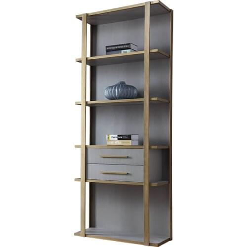 Light luxury American bookshelf modern simple shelf floor combination wall bookcase study furniture