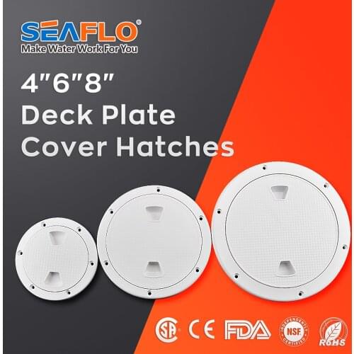 SEAFLO 4 6 8 Inch Round Deck Access Hatch Cover For Marine Boat RV Watertight Anti-UV Non-Skid Inspection ABS Plastic Door