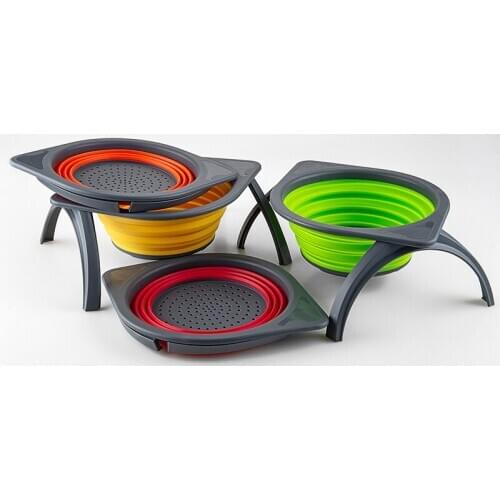 Foldable Drain Basket Colander 1PC Fruit Vegetable Washing Basket Strainer Collapsible Drainer With Handle Kitchen Storage Tools