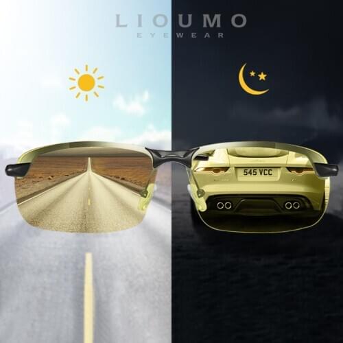 LIOUMO Photochromic Sunglasses For Men Night Vision Safe Driving Glasses Women Yellow Goggle Anti-Glare lentes de sol hombre